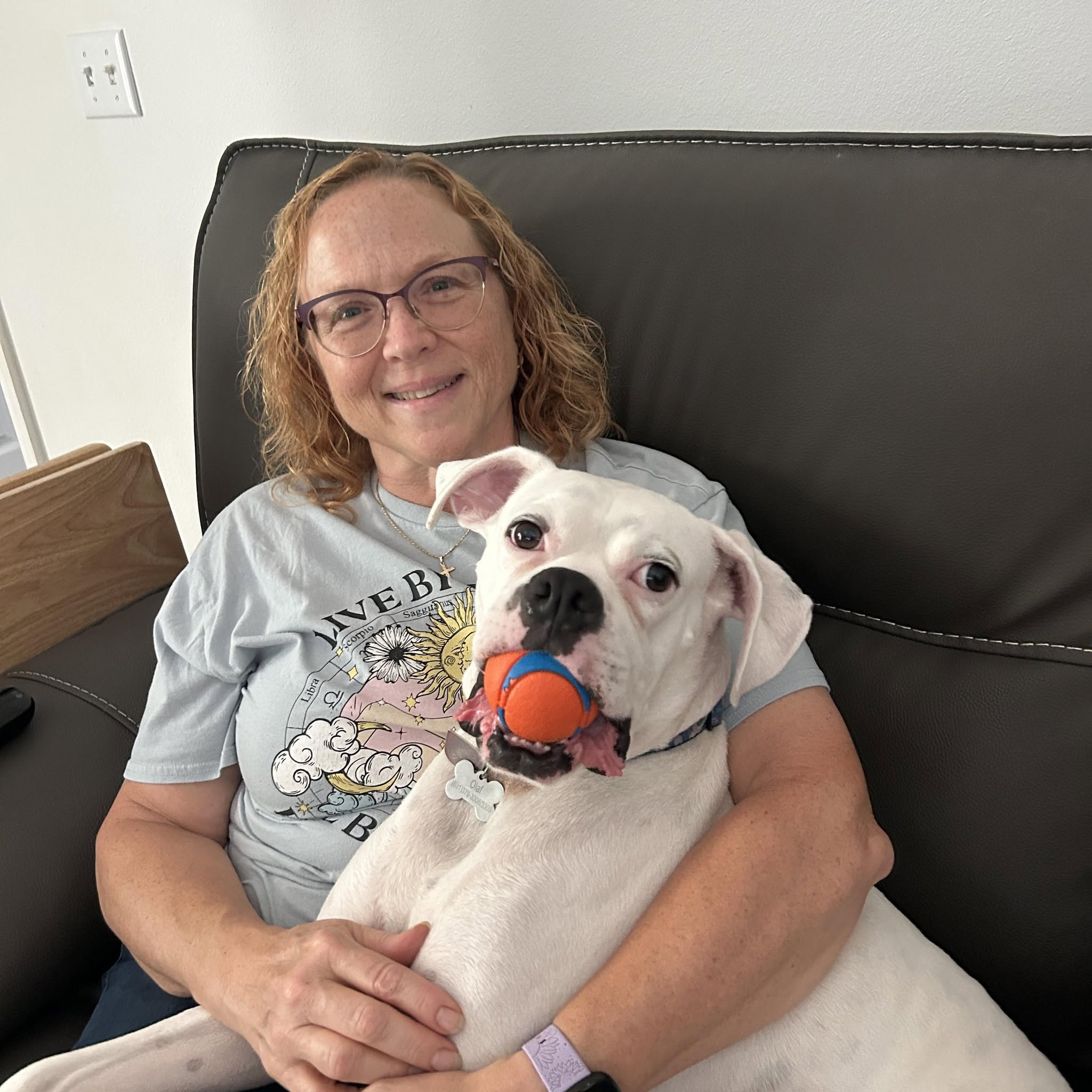 Lynette Murphy with a dog