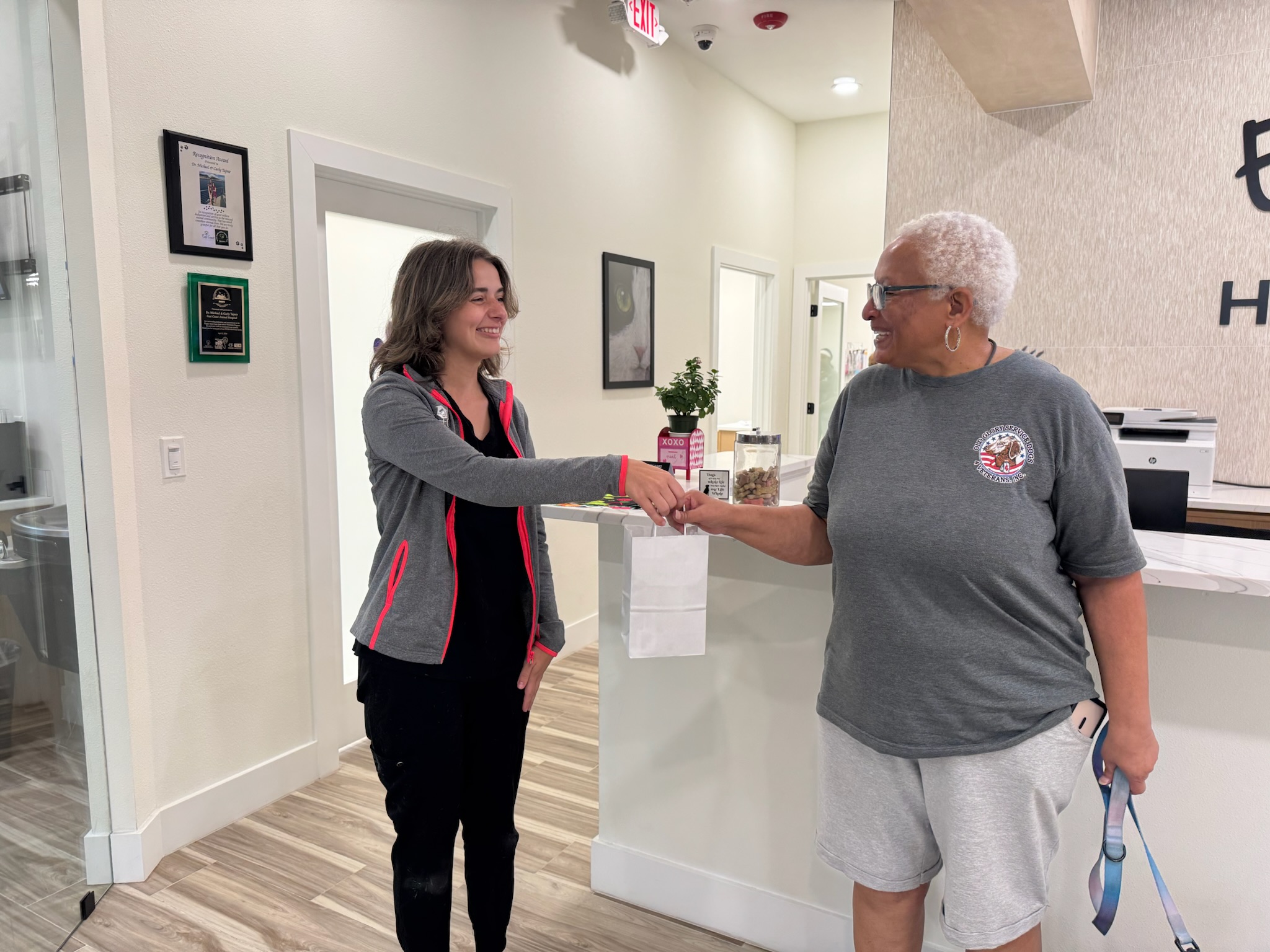 Old Glory Service Dogs member receiving support during the July 2026 Wellness Clinic